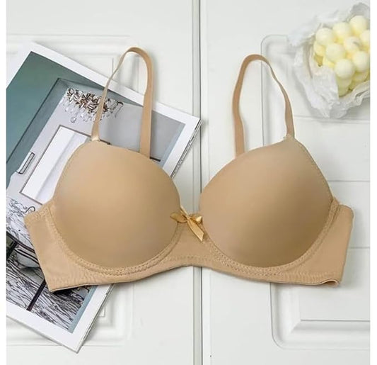 Nirva Women's Nylon Lycra Padded Non-Wired Full Coverage Everyday Bra (Pack of 2) (Assorted Coloured)